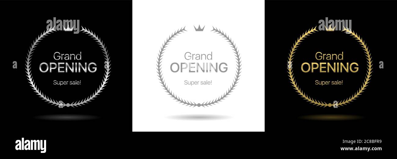 Grand opening wreath icon Stock Vector