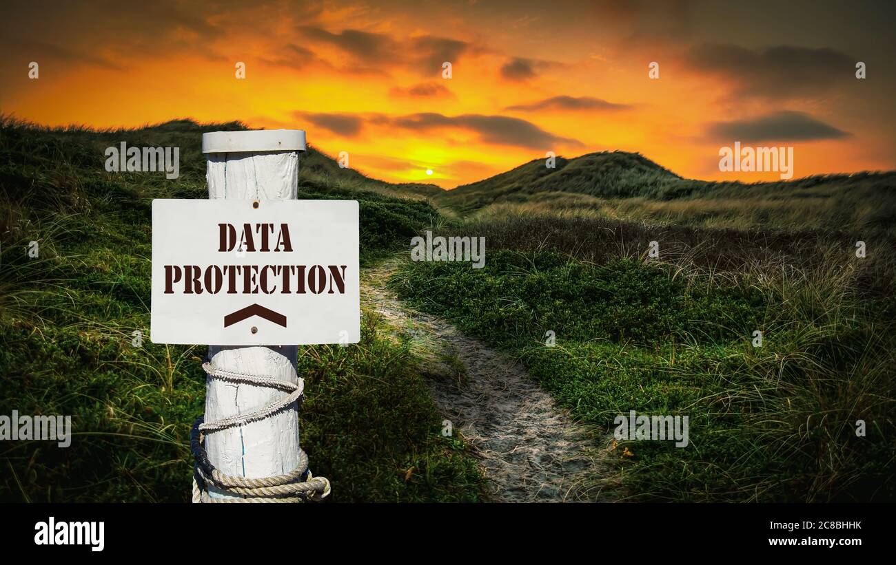 Street Sign the Direction Way to DATA PROTECTION Stock Photo - Alamy image.