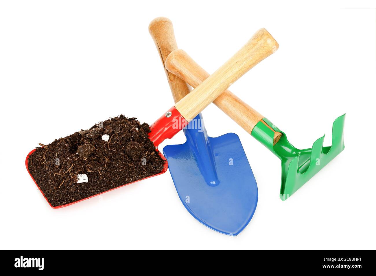 set of colorful gardening tools isolated on white Stock Photo Alamy