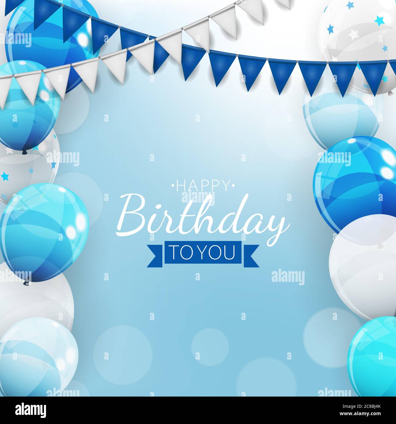 Birthday invitation background with balloons. Vector Illustration Stock  Vector Image & Art - Alamy
