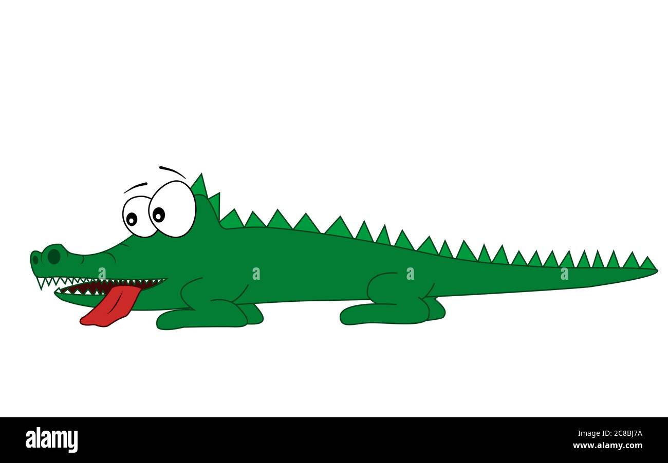 Vector crocodile with one's tongue hanging out Stock Vector Image