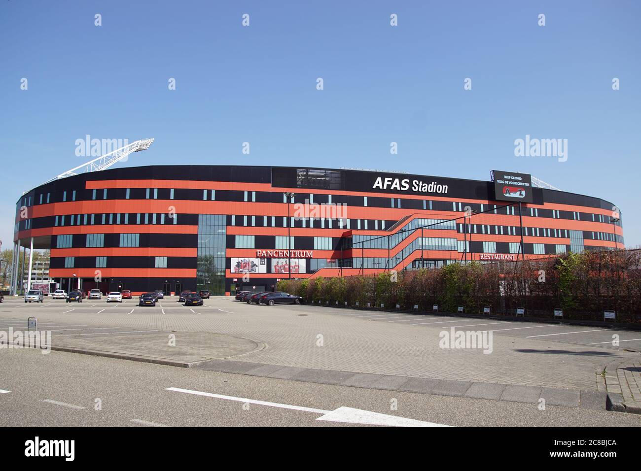 Afas soccer stadium (AFAS Stadion) of the football team AZ Alkmaar in the Dutch Province of North Holland. Netherlands, April Stock Photo