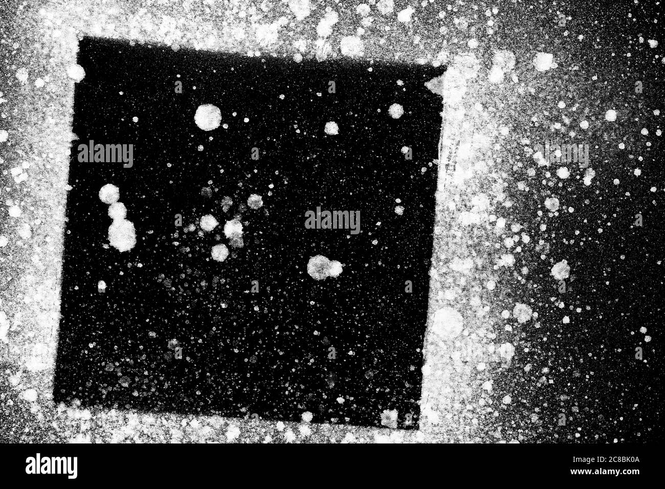 square grungy background or element for designs, white spray paint on ...