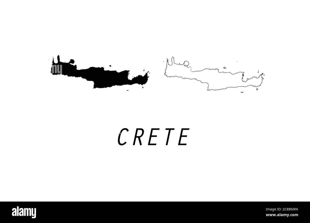 Crete map island vector illustration Stock Vector