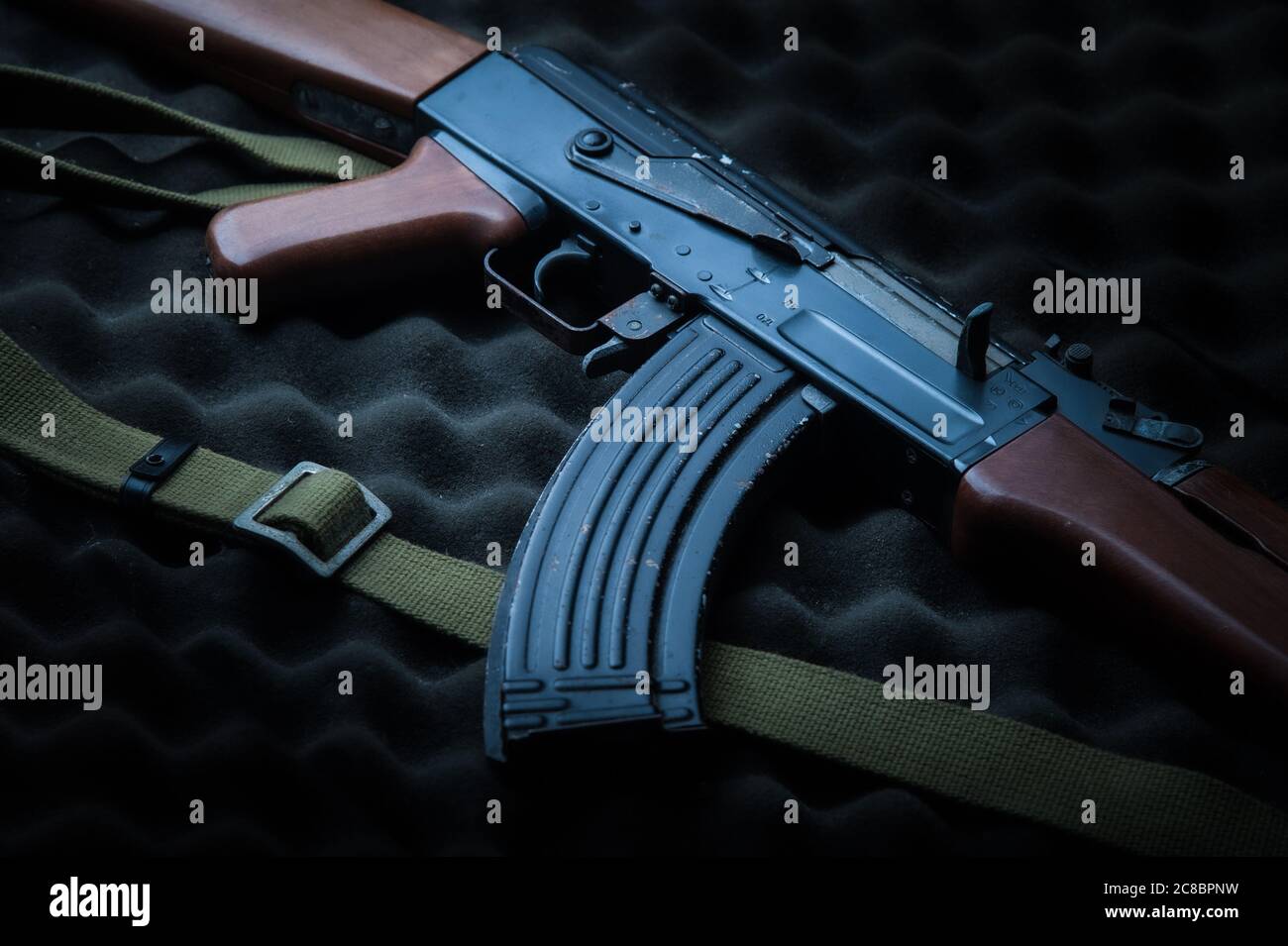 Famous Russia's assault rifle Kalashnikov AK-47 Stock Photo