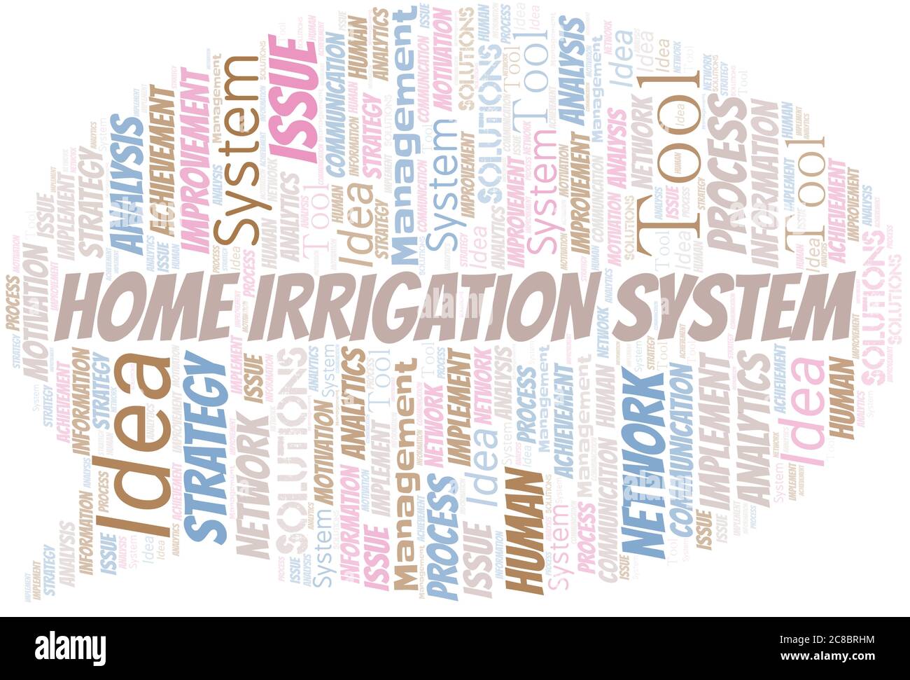 Home Irrigation System typography vector word cloud. Wordcloud collage