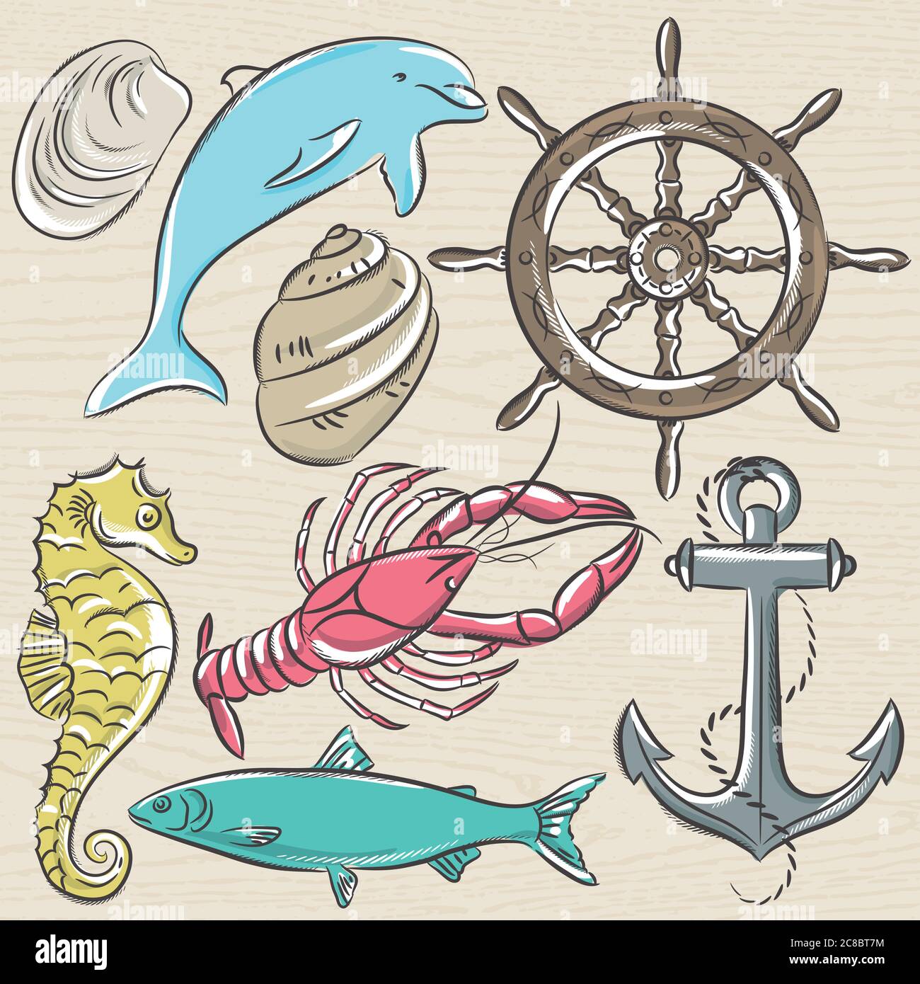 Fish on a beach Stock Vector Images - Alamy