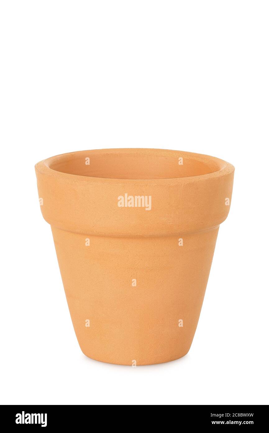 empty flower pot isolated on white Stock Photo - Alamy