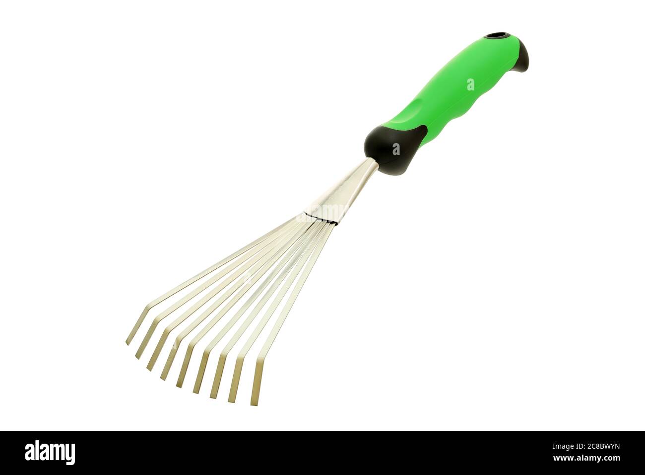 single new rake isolated on white Stock Photo - Alamy