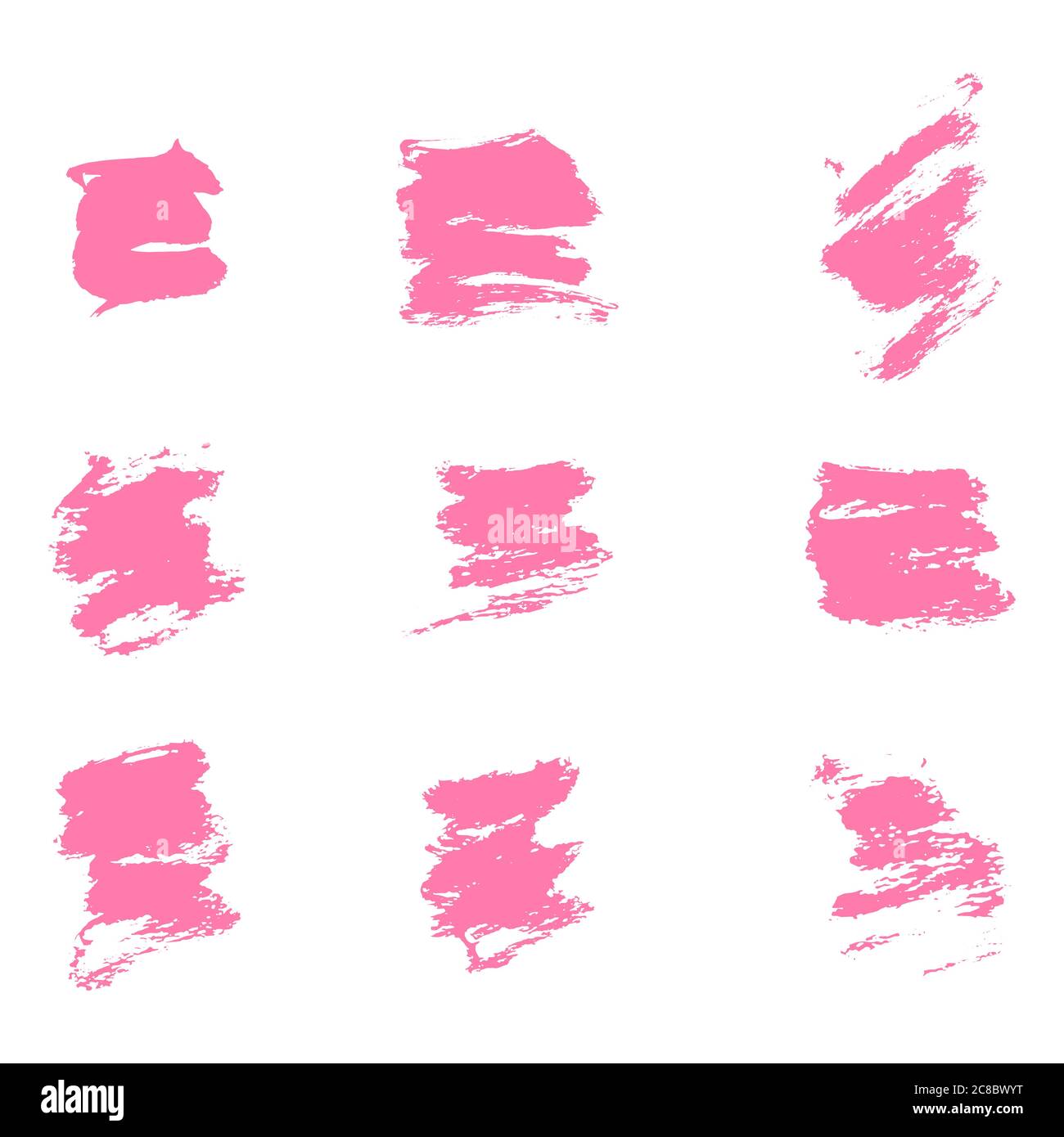 Ink pink blot set. Abstract stain. Isolate on a white background Stock Vector
