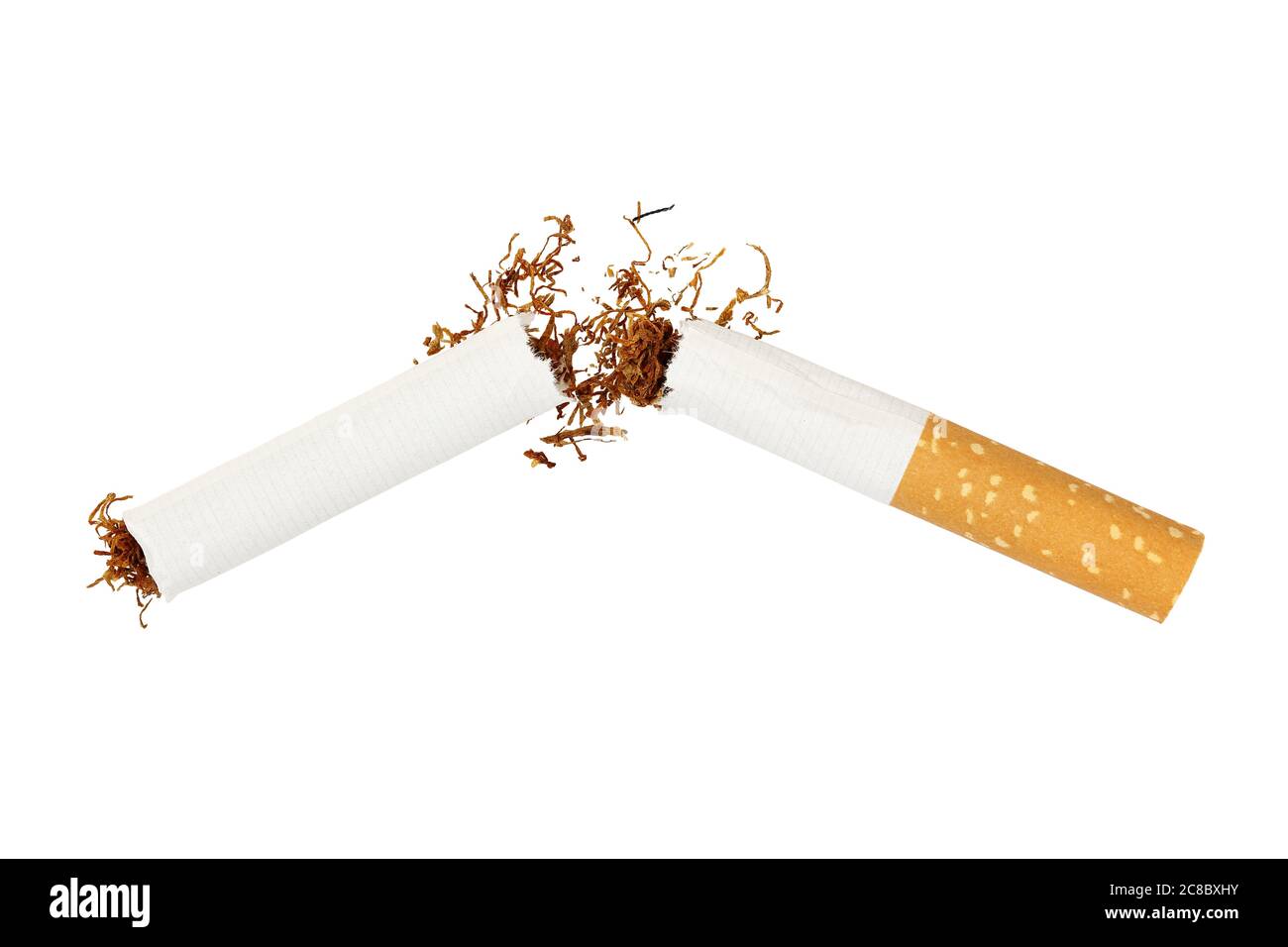 broken cigarette isolated on white, quit smoking concept Stock Photo ...