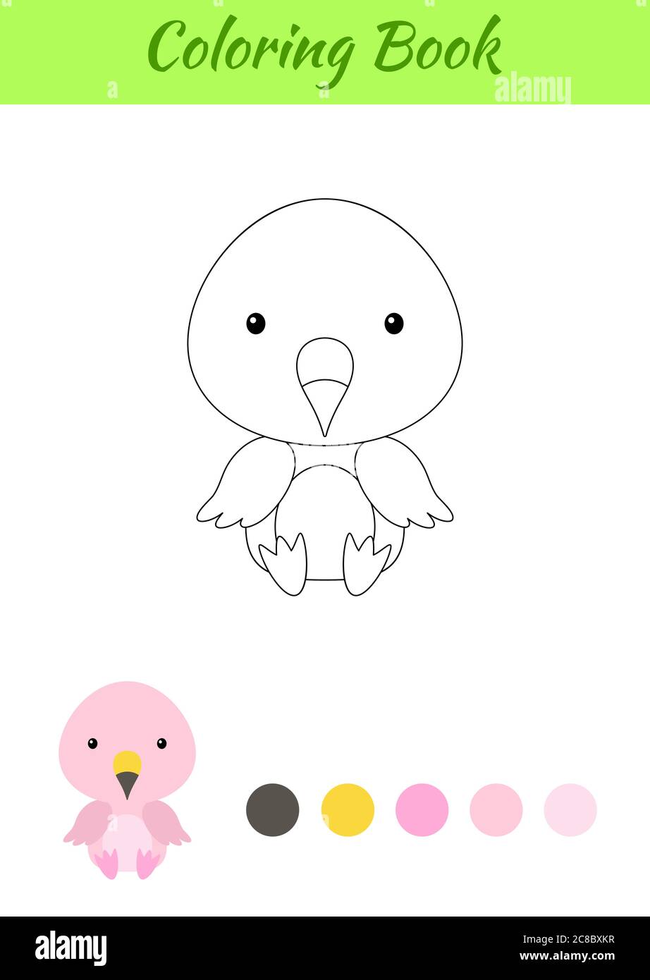 Download Coloring Page Little Sitting Baby Flamingo Coloring Book For Kids Educational Activity For Preschool Years Kids And Toddlers With Cute Animal Stock Vector Image Art Alamy