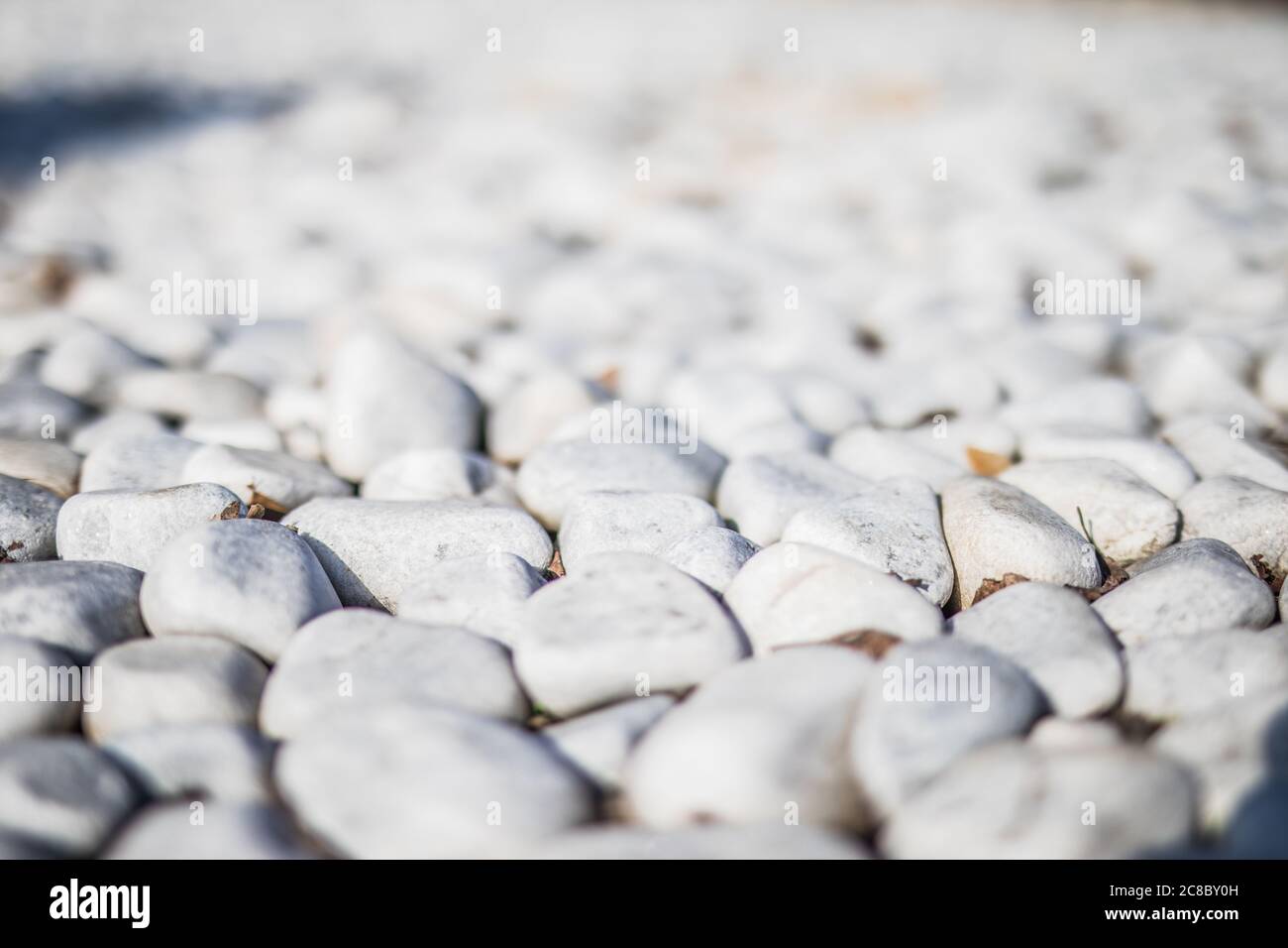 White stone background. White pebbles stone for background. Stock Photo