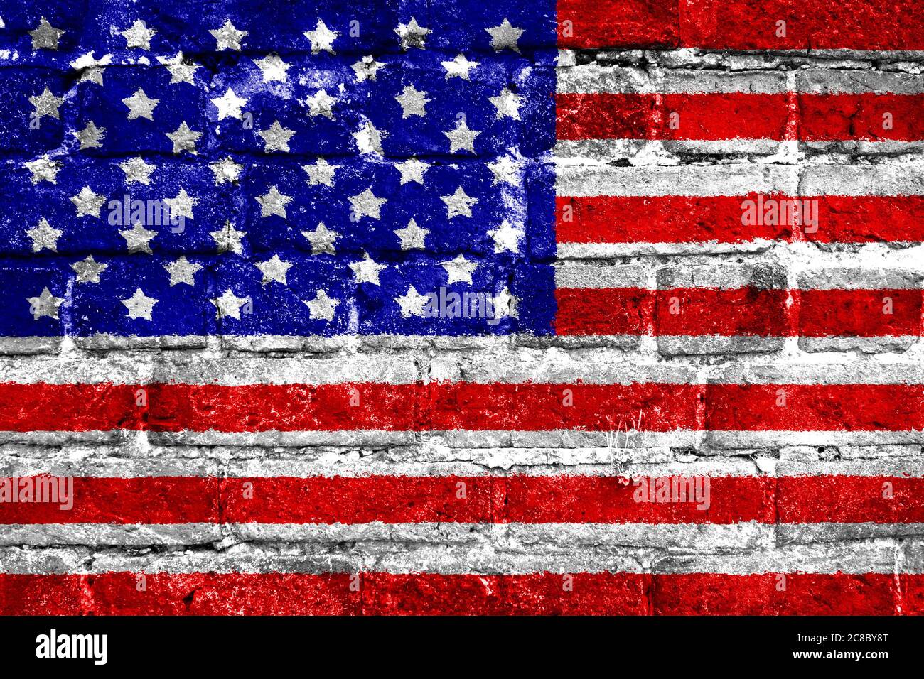United States Flag with a worn brick wall texture Stock Photo - Alamy