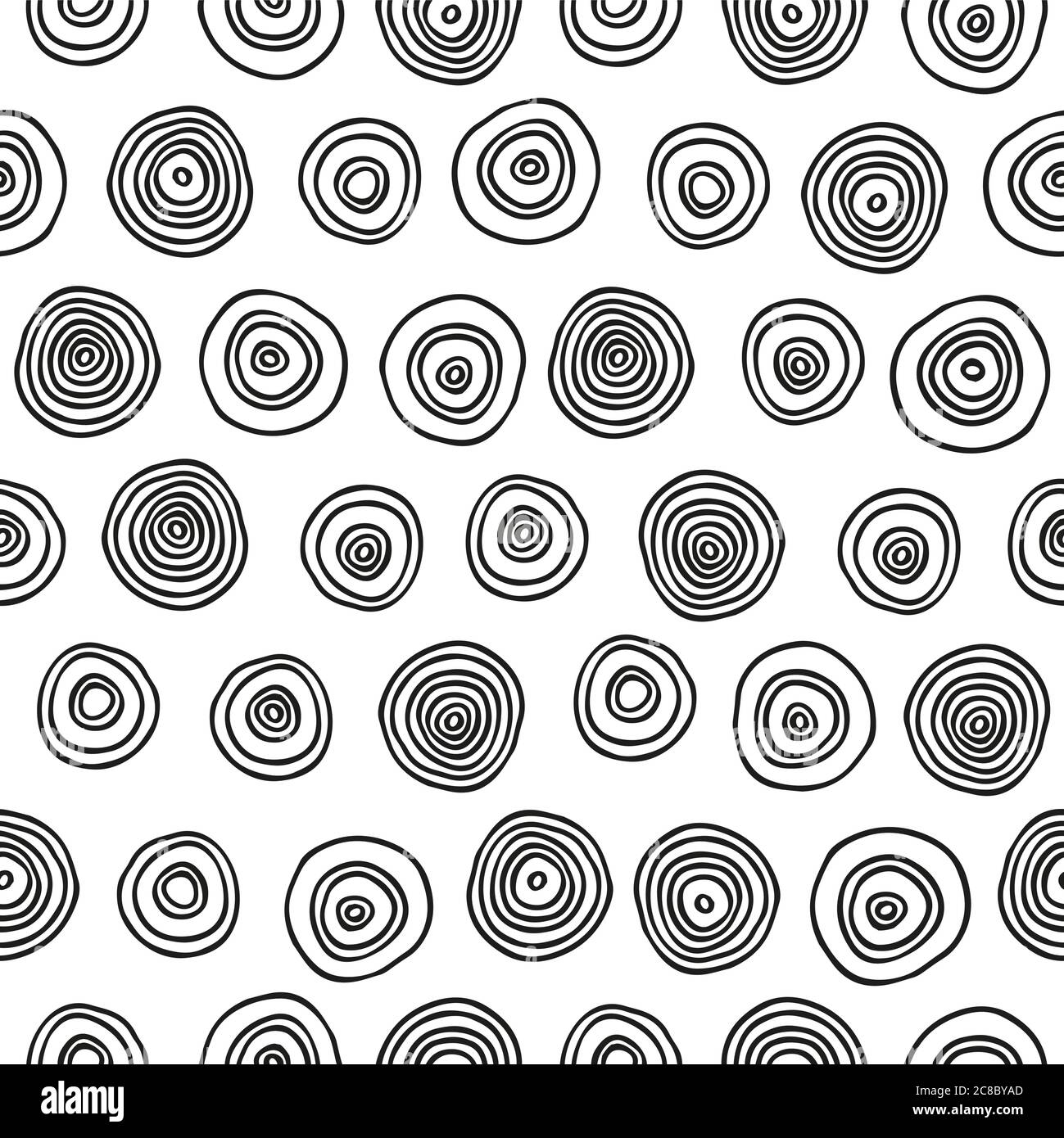 Doodle Dots Seamless Pattern. Sketchy Hand Drawn graphic print. Black and white dotted background. Grungy painted ornament. Vector illustration. Stock Vector