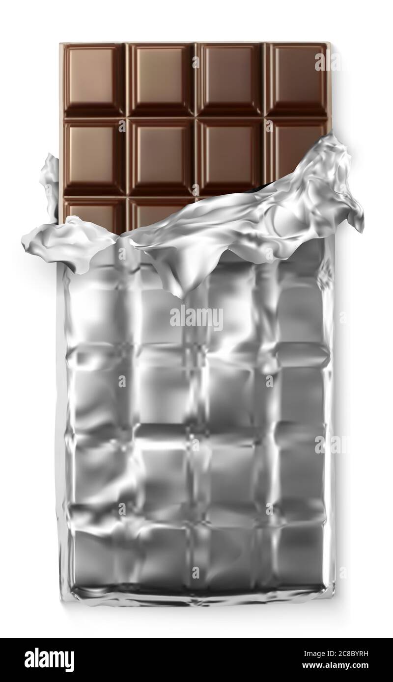 Vector chocolate bar on white background Stock Vector