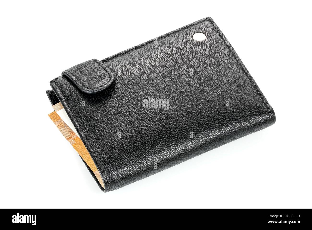 black leather wallet isolated on white Stock Photo