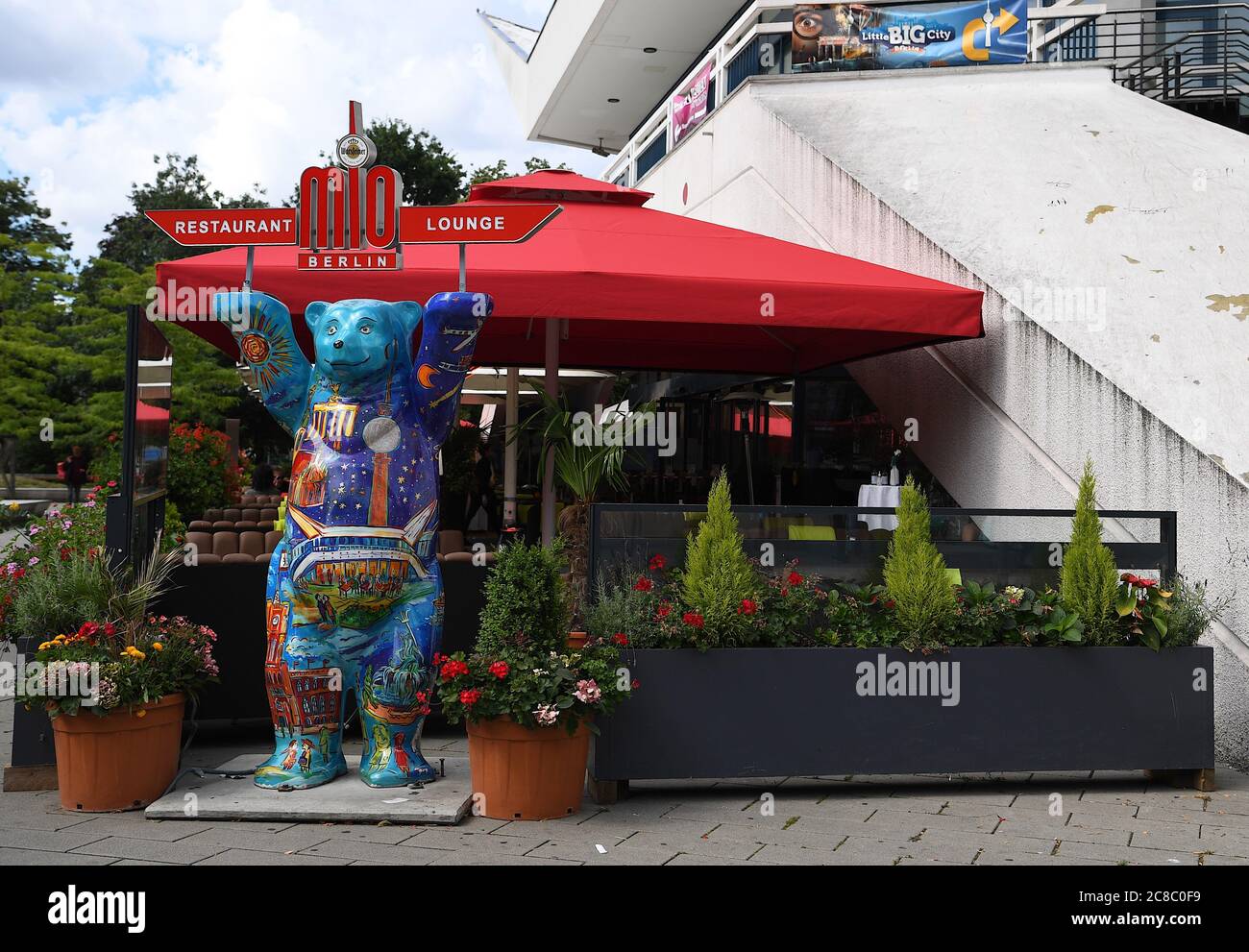 Berlin, Germany. 23rd July, 2020. View of the restaurant "MIO Berlin"  directly under the television tower at Alexanderplatz. In the Berlin bar,  where several guests are said to have contracted the corona