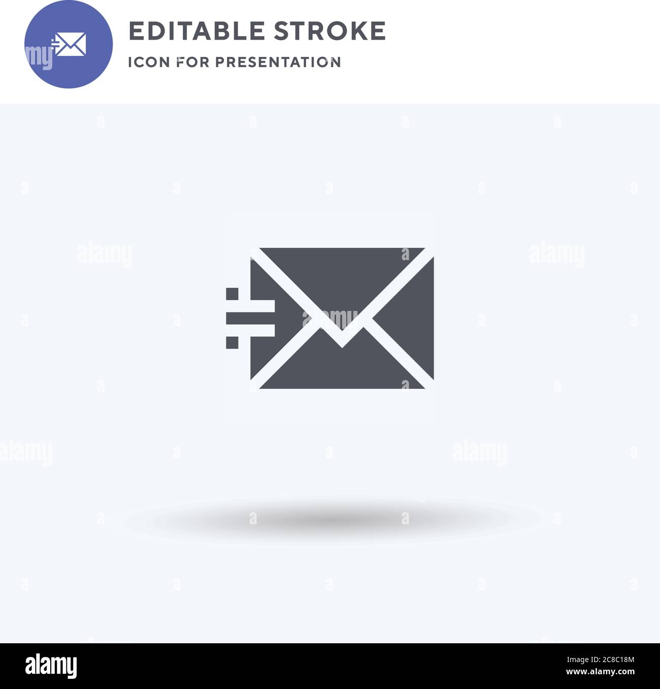 Sent icon vector, filled flat sign, solid pictogram isolated on white ...