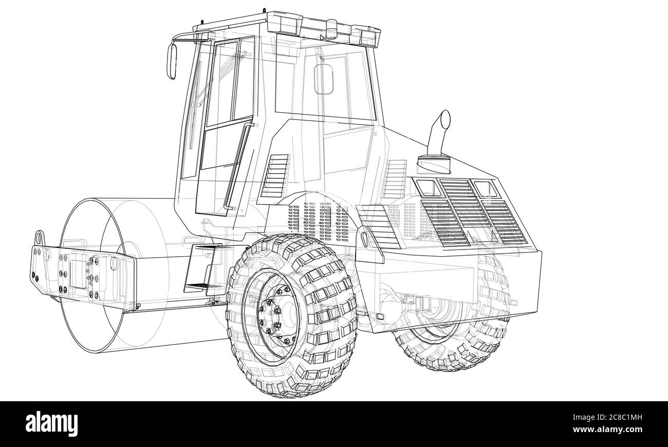 Construction machine. Asphalt compactor Stock Photo - Alamy