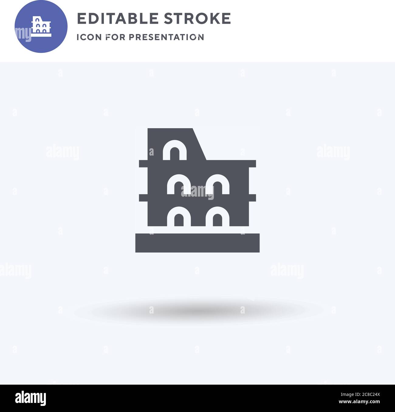 Landmark icon vector, filled flat sign, solid pictogram isolated on ...