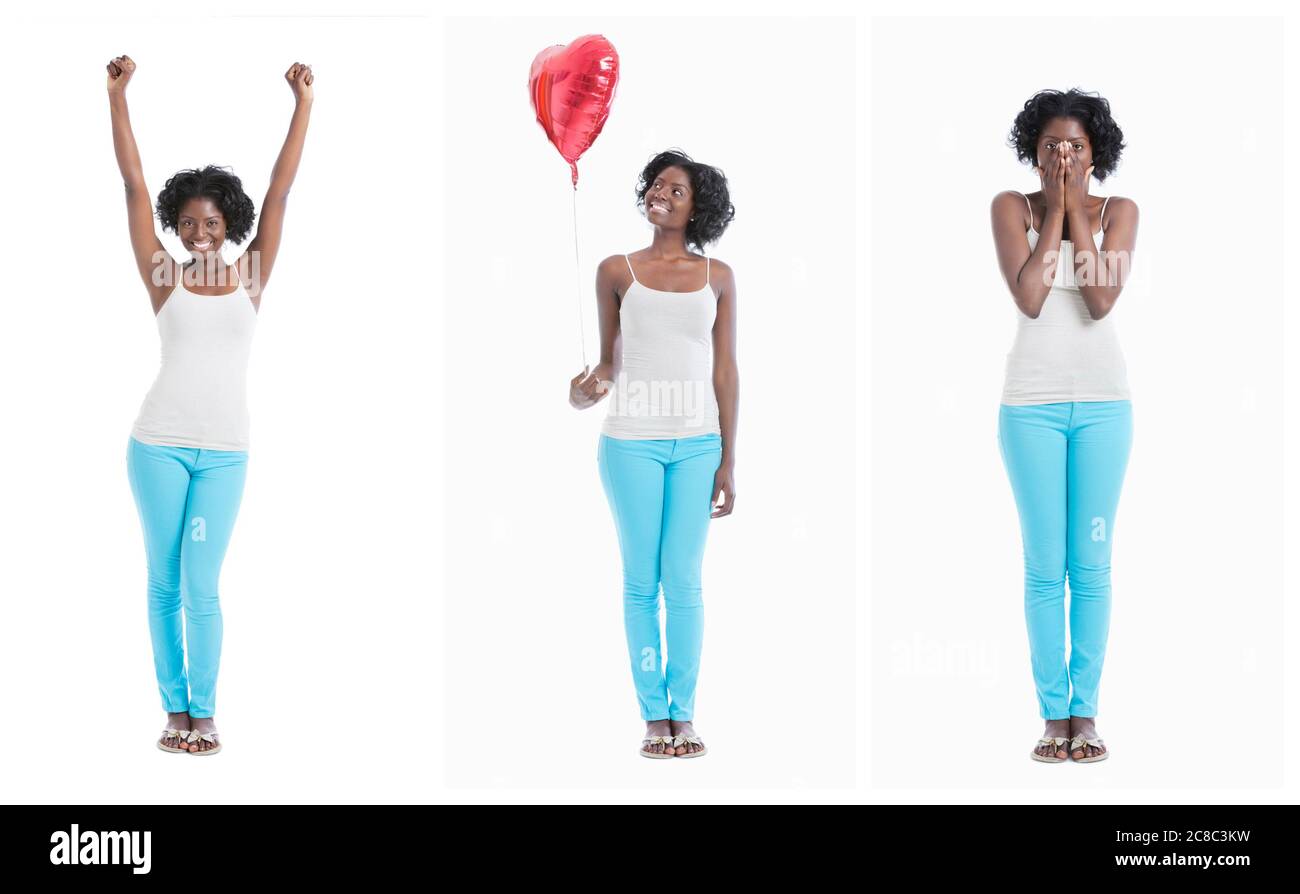 Collage of attractive black female Stock Photo