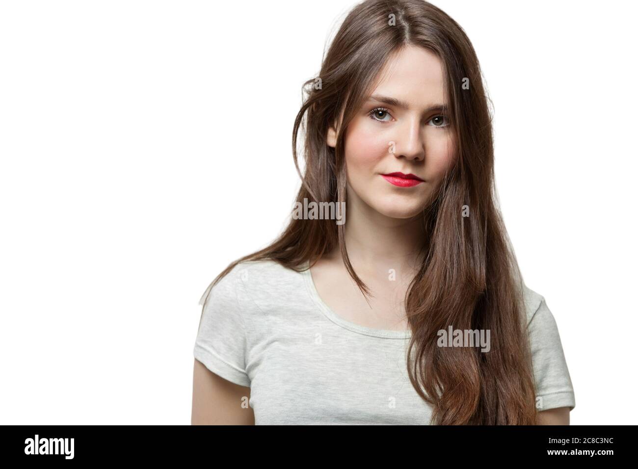 Attractive brunette woman with make up Stock Photo