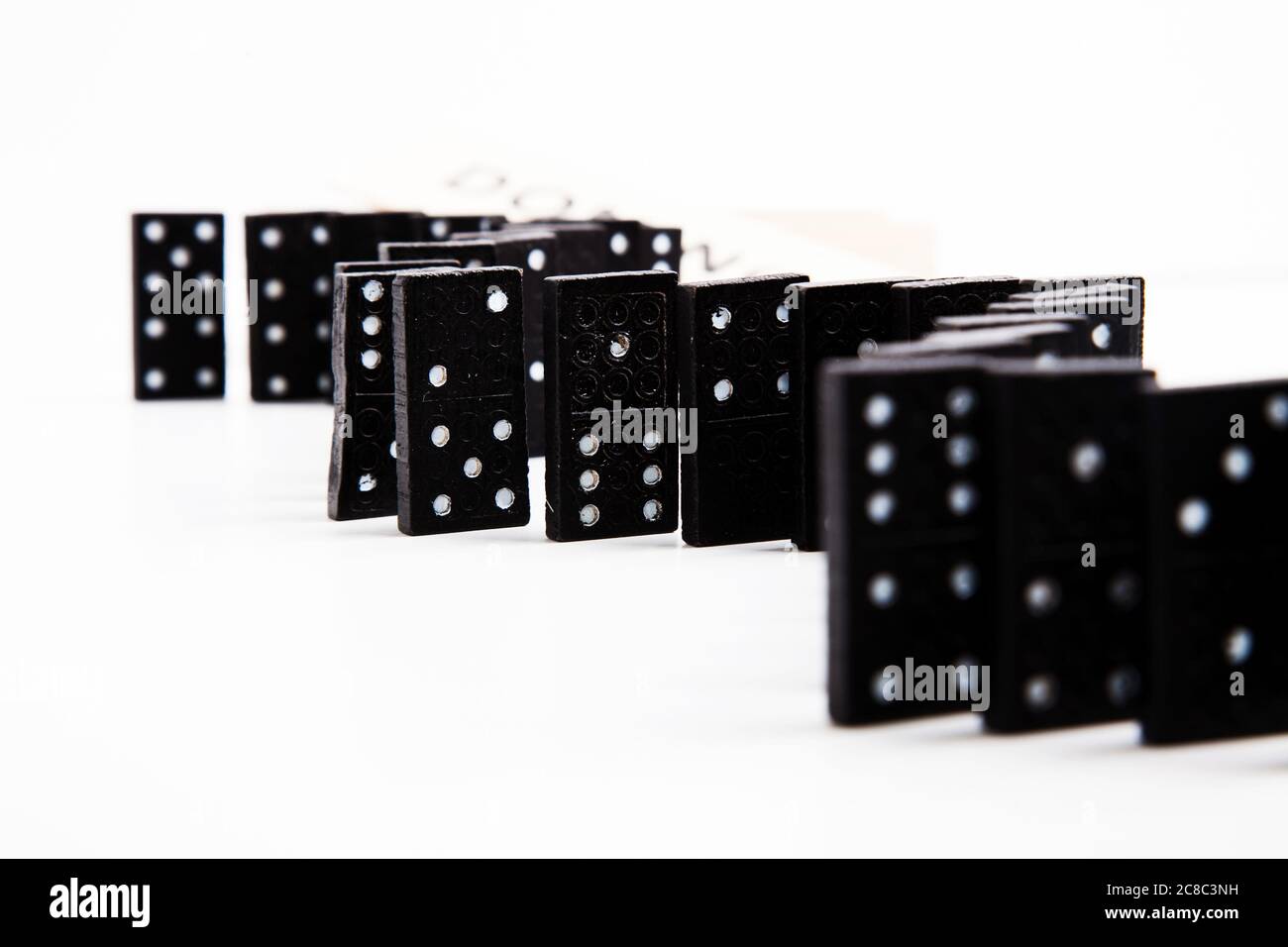 Dominos lined up Stock Photo