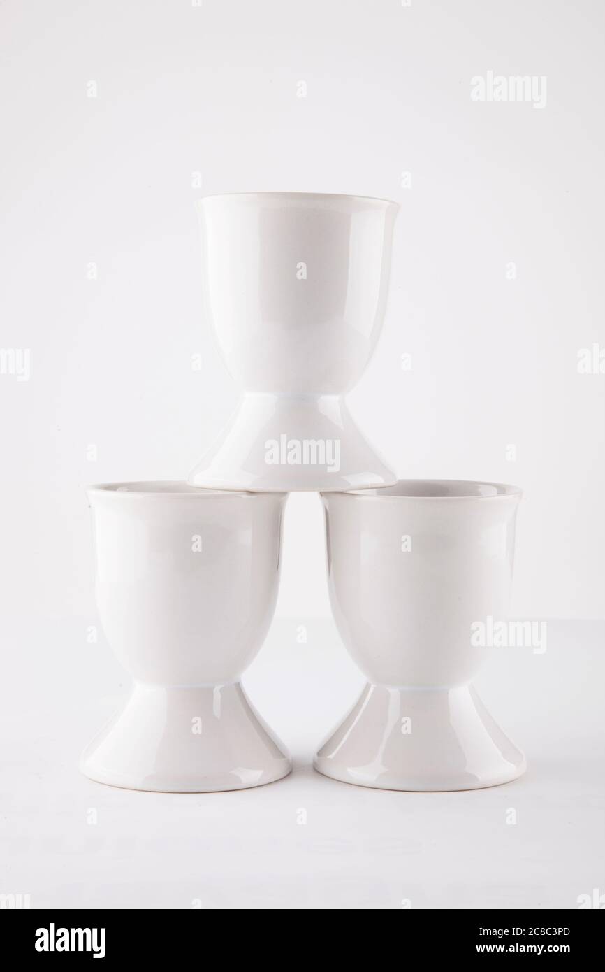 Three Egg Cups Stock Photo Alamy