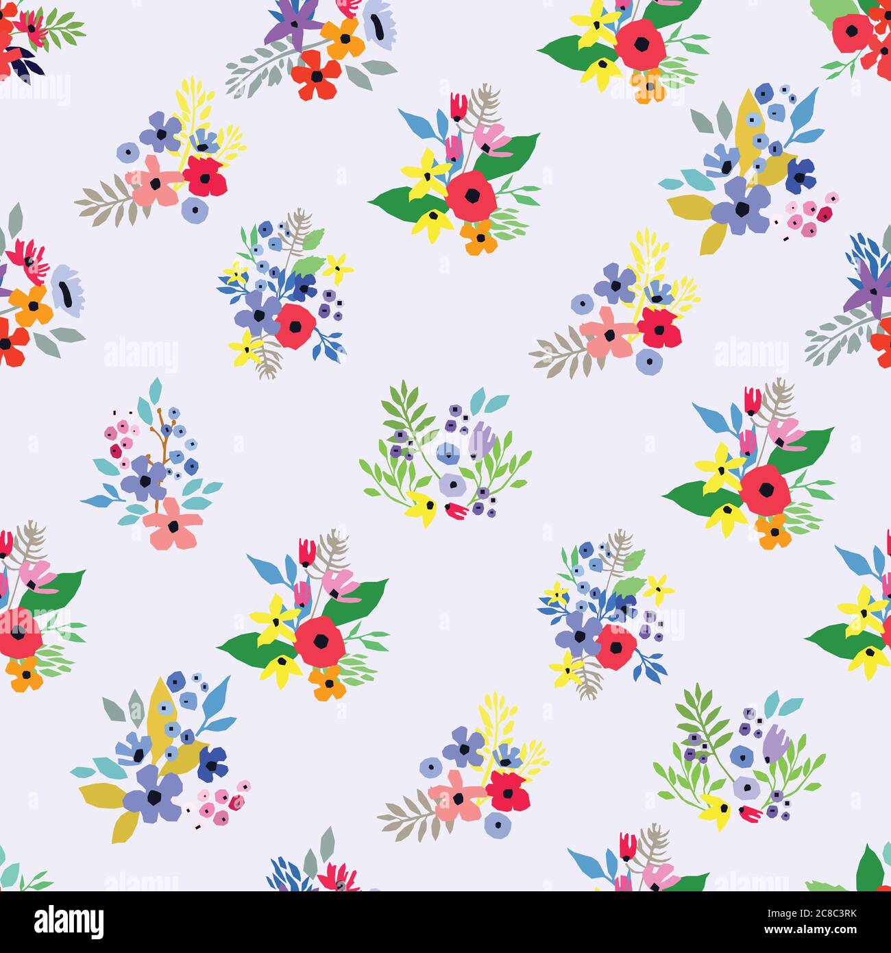 Seamless pattern. Vector floral design with wildflowers. Romantic background Stock Vector