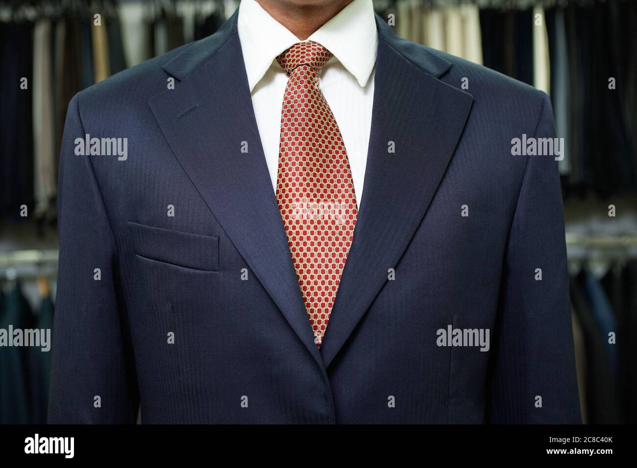 Business man  wearing suit in shop Stock Photo