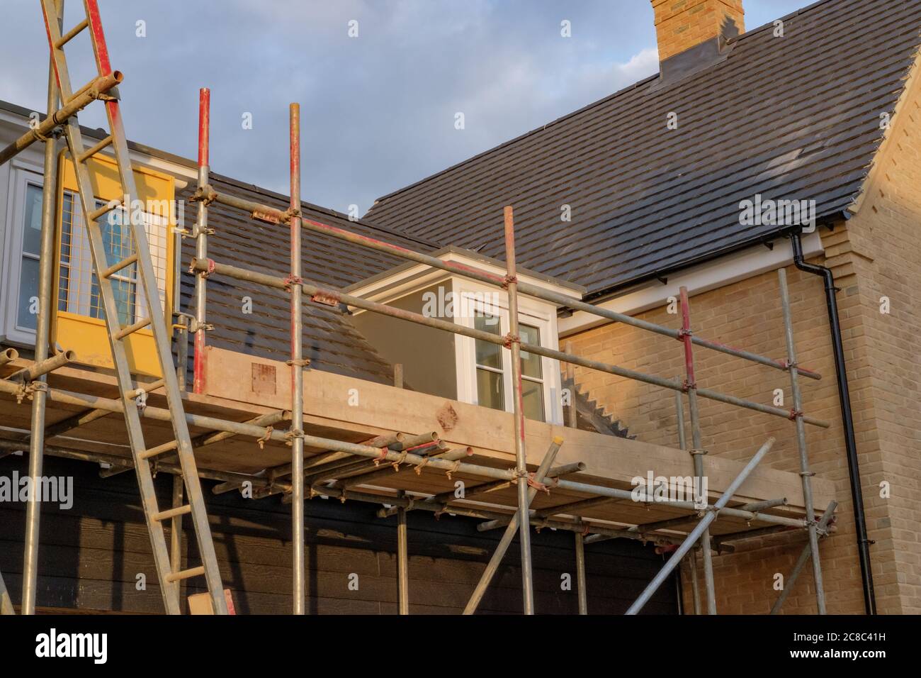 New housing development in the UK, showing part built homes Stock Photo ...