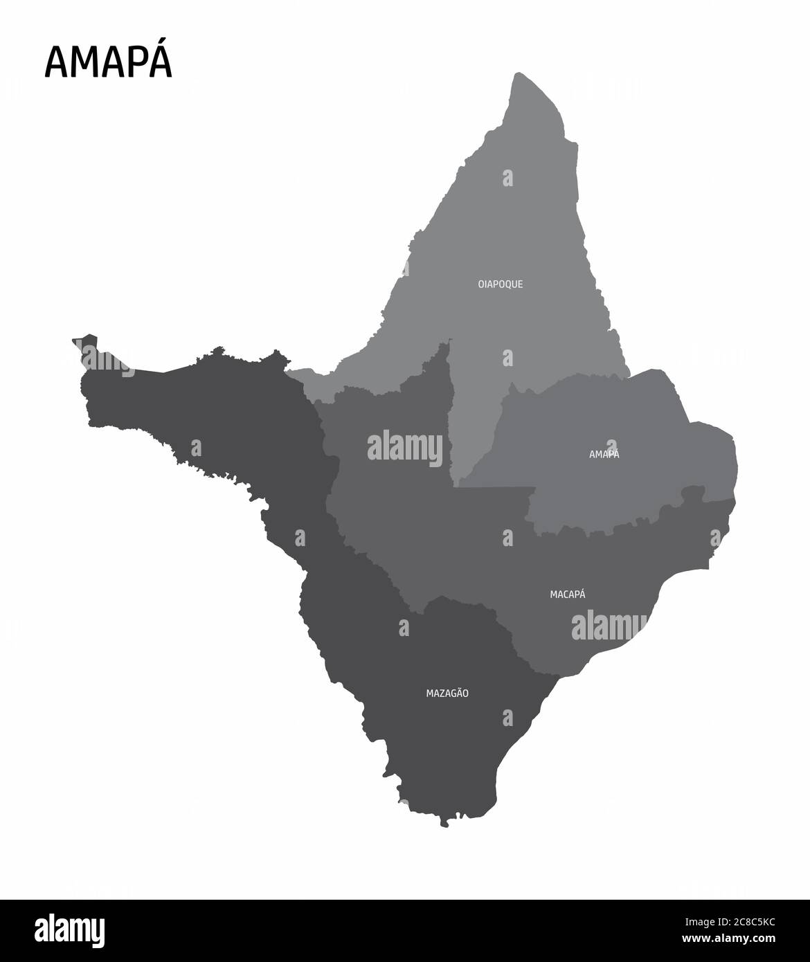 Amapa State regions map Stock Vector
