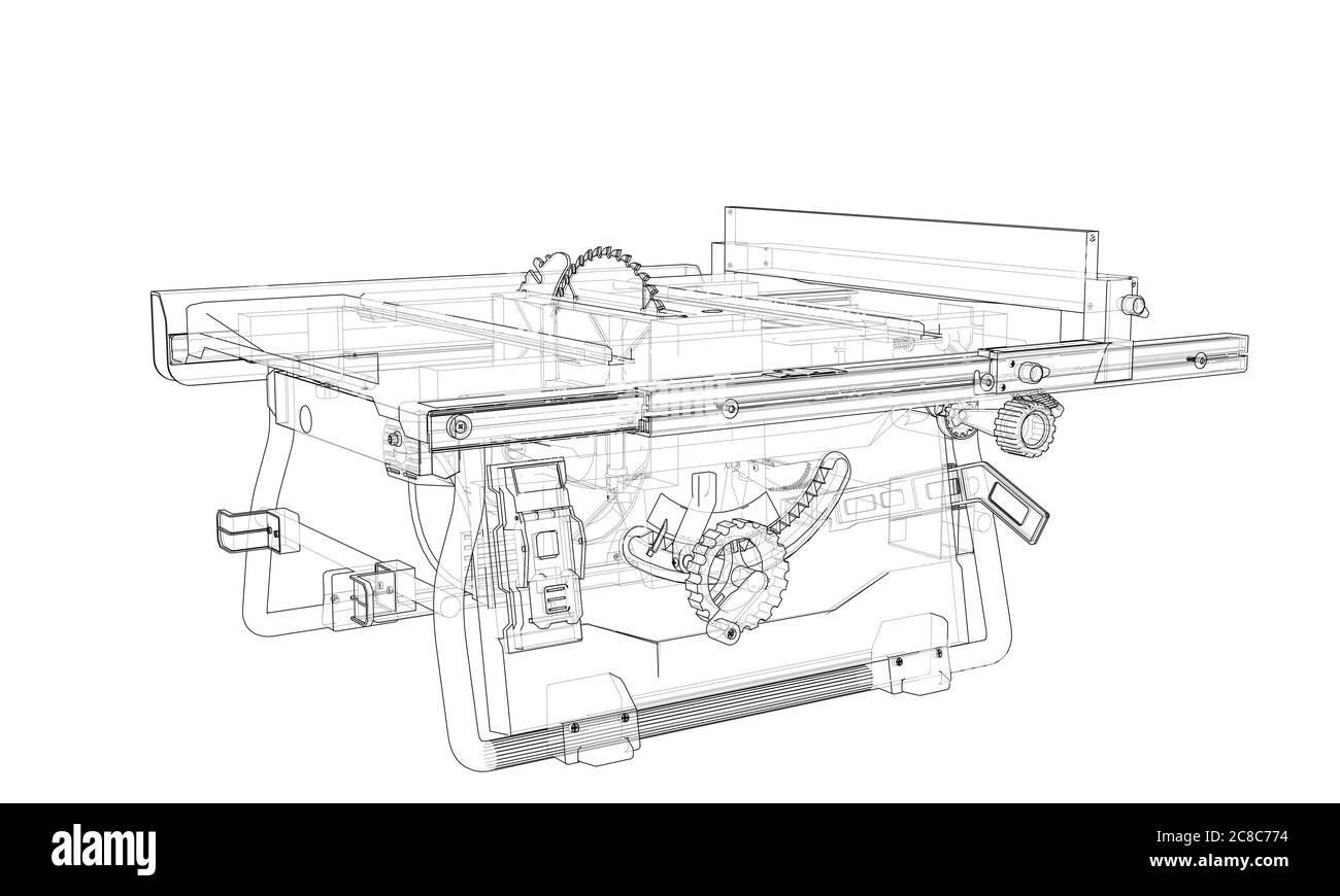 Outline table saw for woodwork Stock Photo Alamy