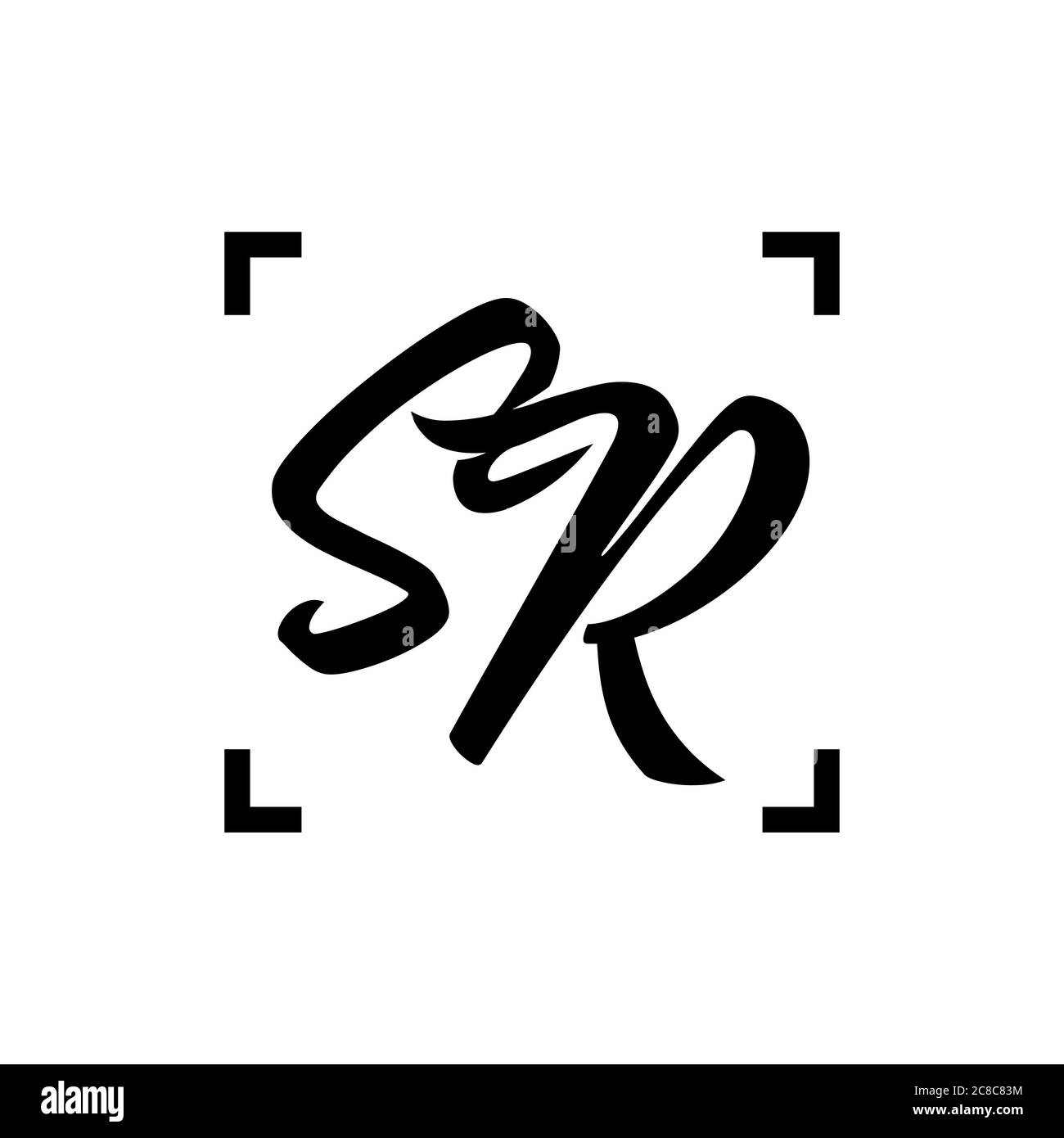 SR Letter Logo Design with Creative Modern Trendy Typography and Black Colors. Stock Vector