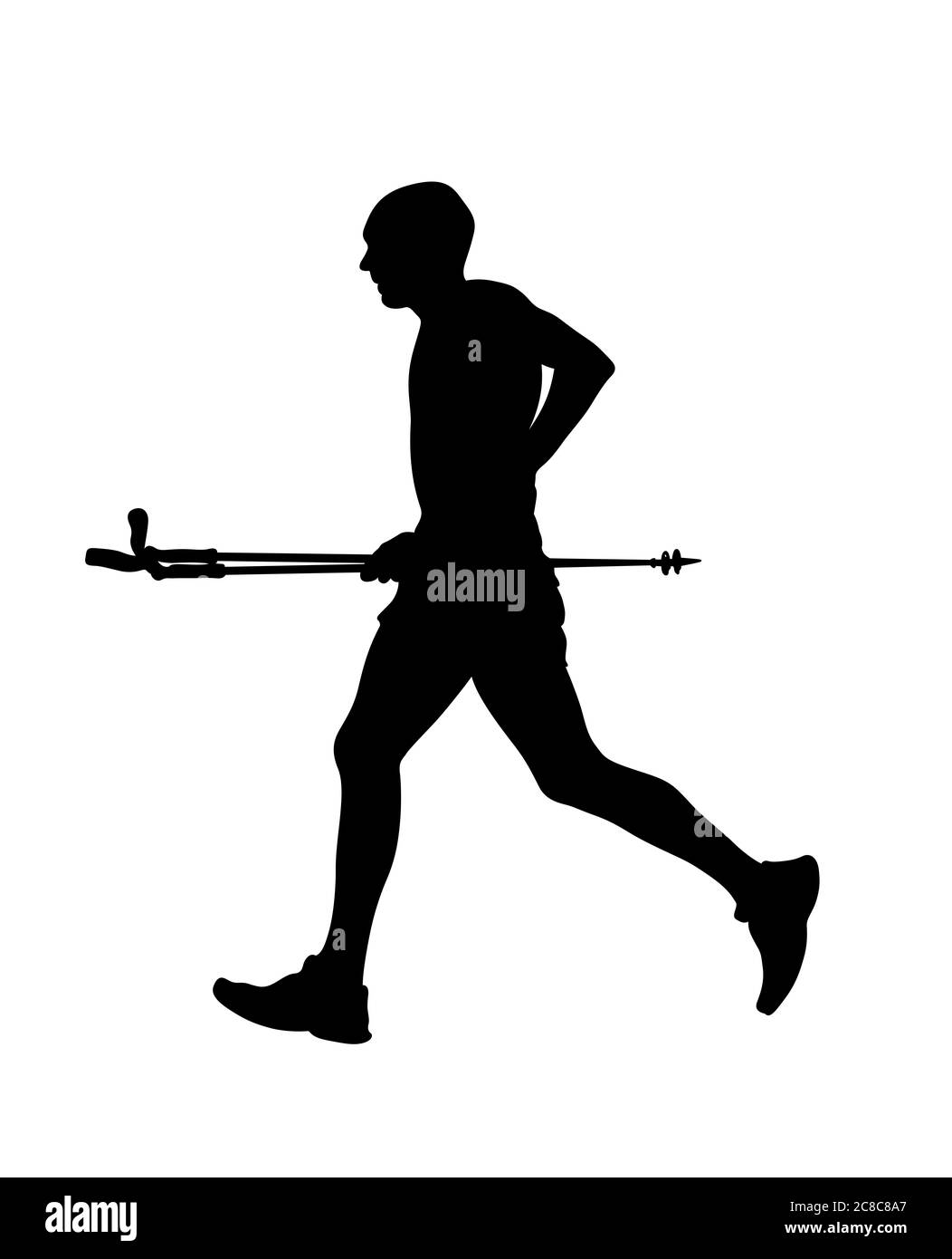 Trail Cross Country Runner Running Man Silhouette Shadow Isolated White Background Stock Photo - Image of white, shadow: 206505740
