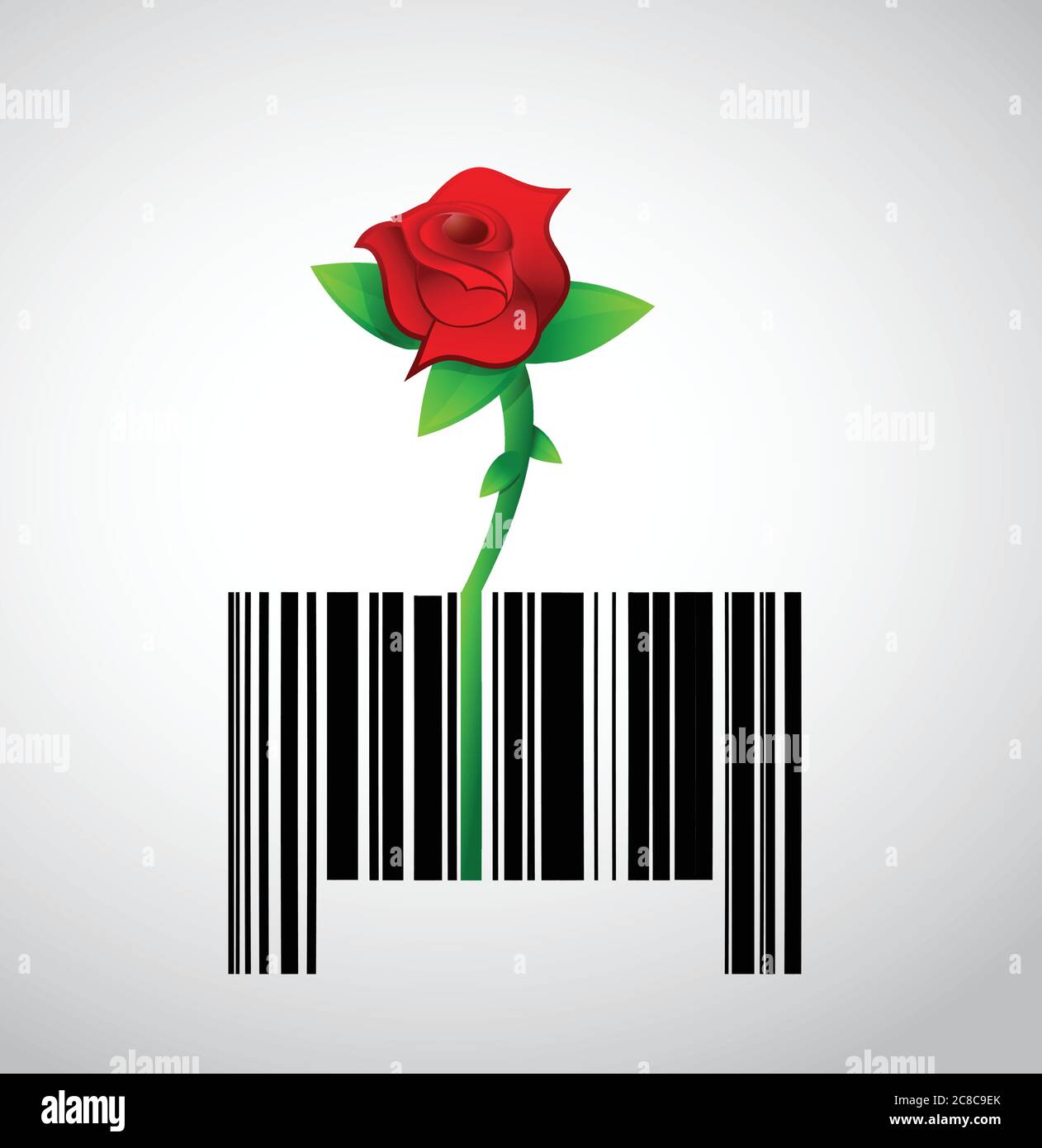 Natural product. rose barcode ups code illustration design Stock Vector