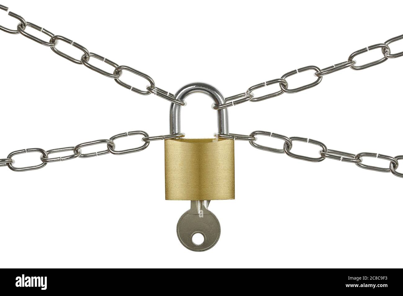 padlock with chain on white Stock Photo Alamy