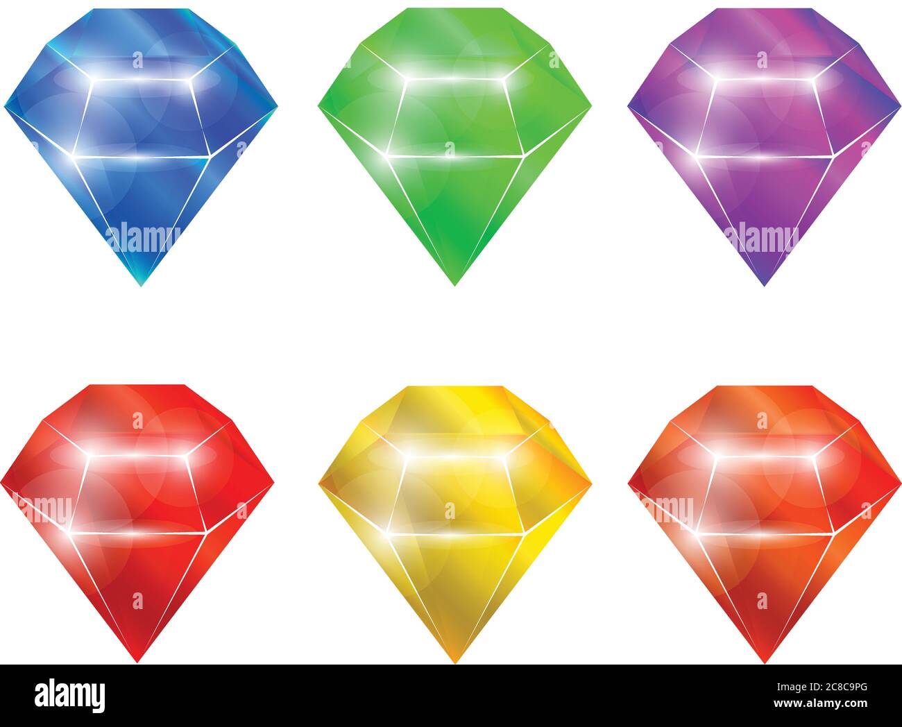 ПечатьAdamants and diamonds set collection. Isolated elements. Vector illustration Stock Vector