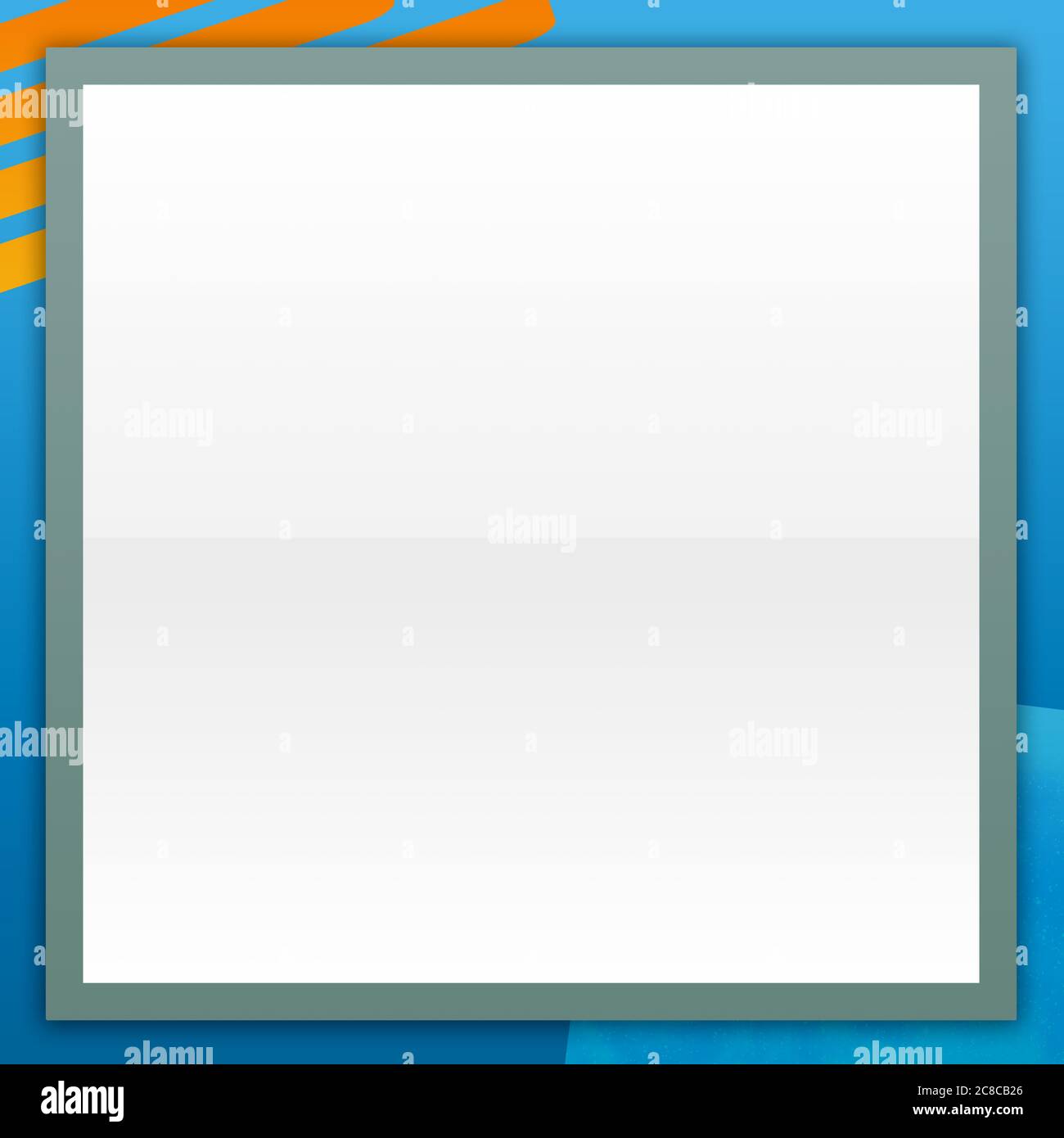 Modern Empty Grey Frame Box On Blue Gradient Background-For Social ...