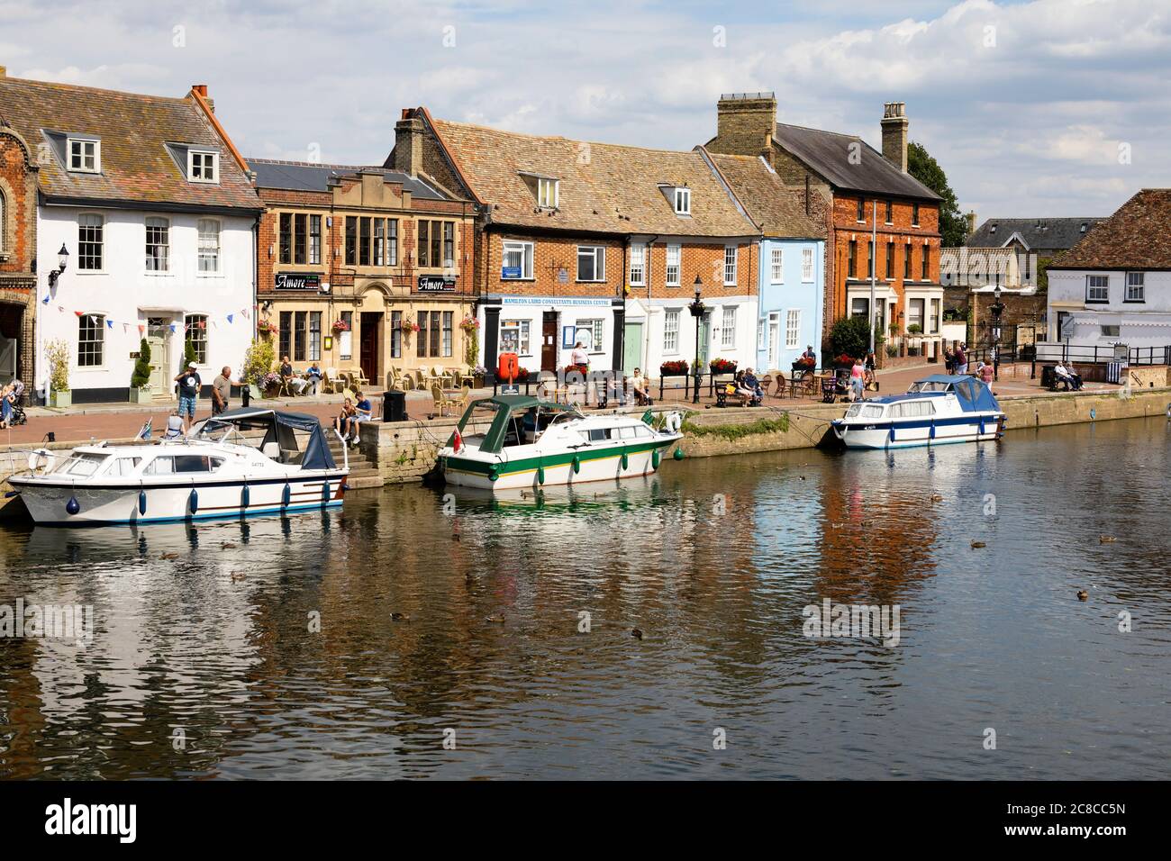 The Quay mooring, St Ives, Cambridgeshire, England Stock Photo