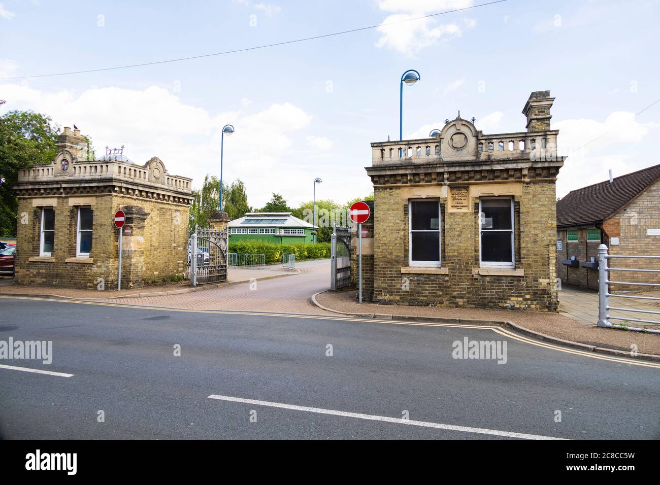 Old entrance to the Cattle Market, Market road, St Ives, Cambridgeshire, England Stock Photo