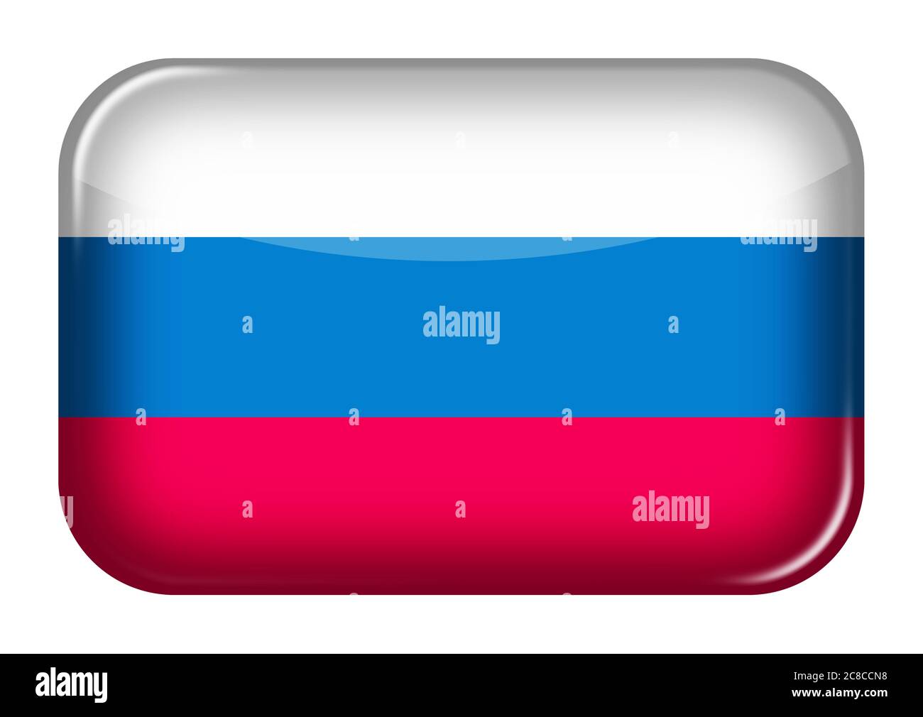 Russia web icon rectangle button with clipping path Stock Photo