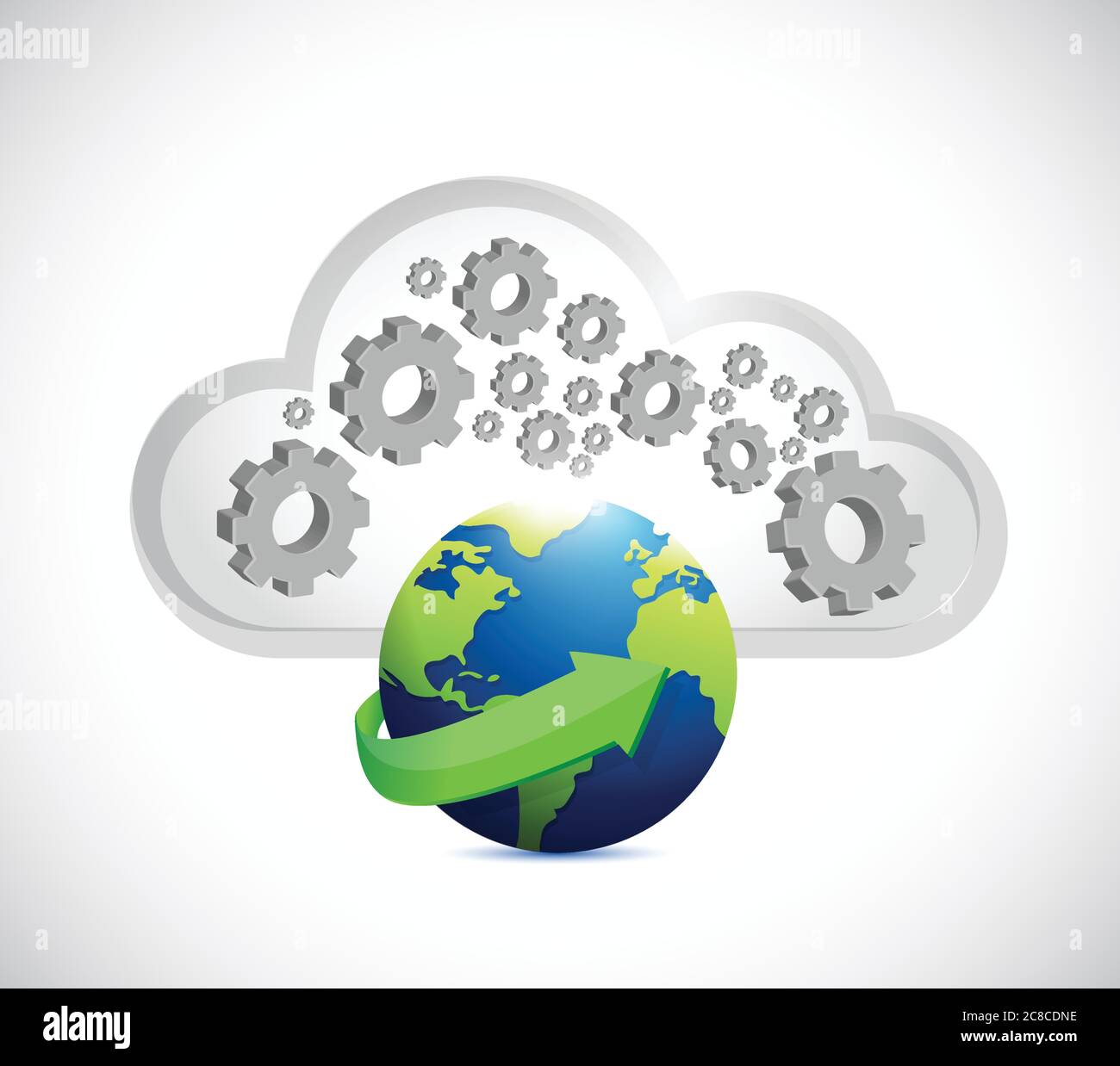 Industrial cloud storage illustration design over a white background Stock Vector