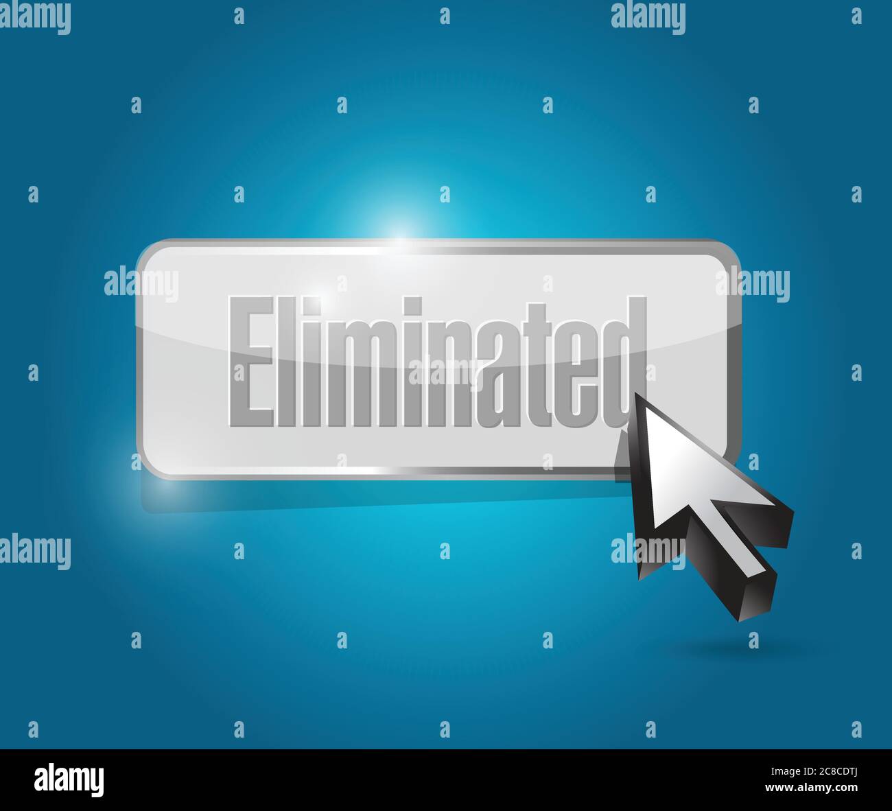 Eliminated button illustration design over a blue background Stock ...