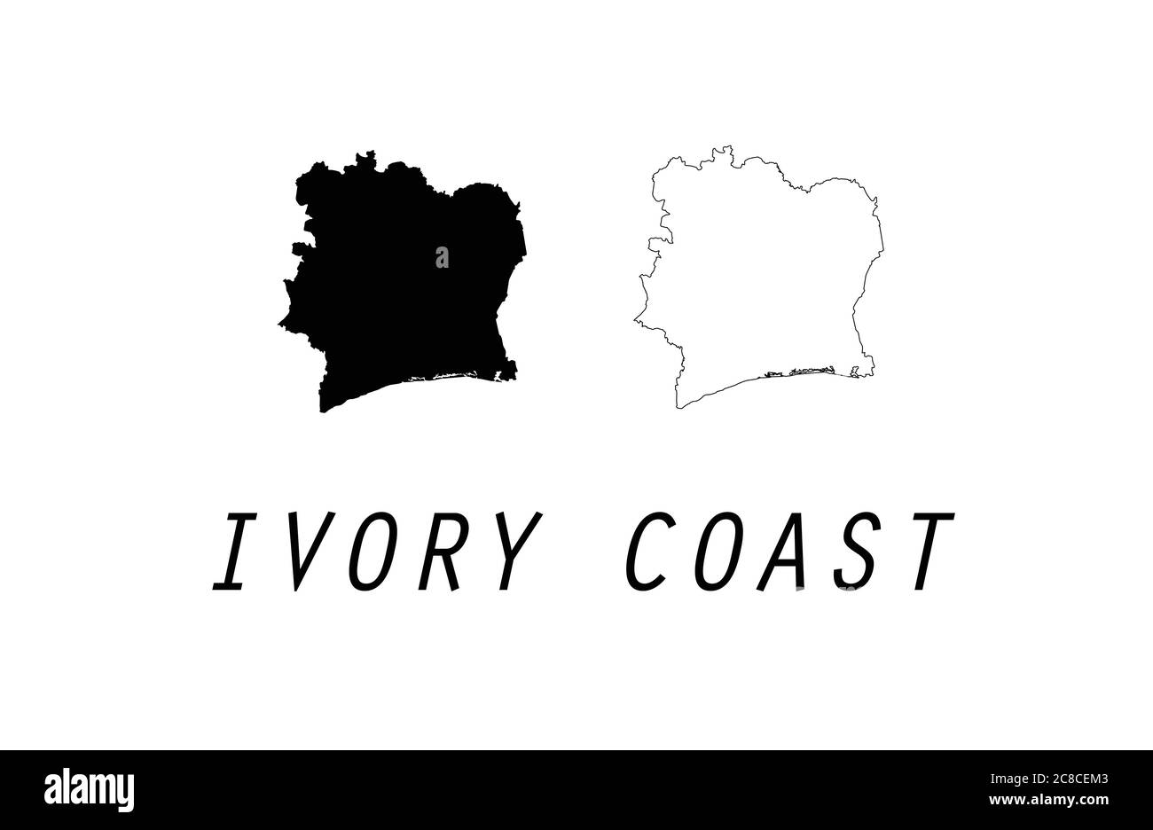 Ivory Coast map vector illustration Stock Vector