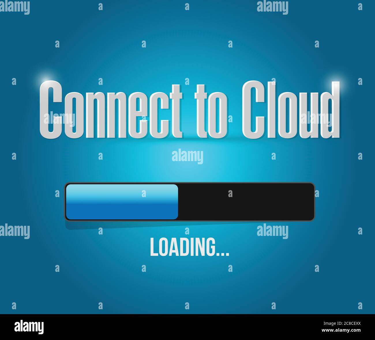 Loading cloud connection illustration design over a blue background ...