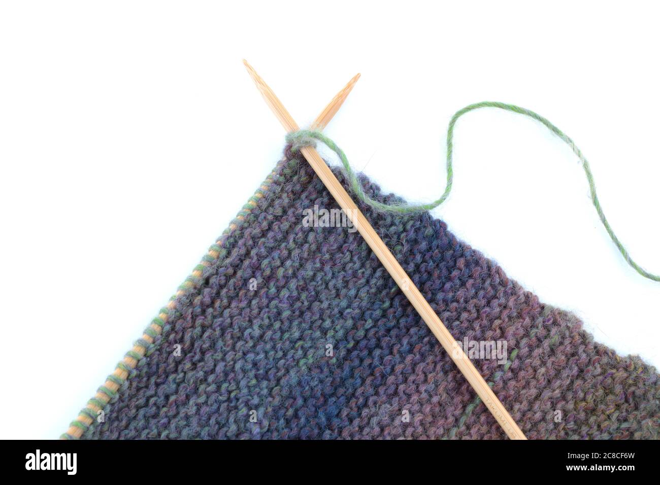 knitting and knitting needles on white background Stock Photo - Alamy