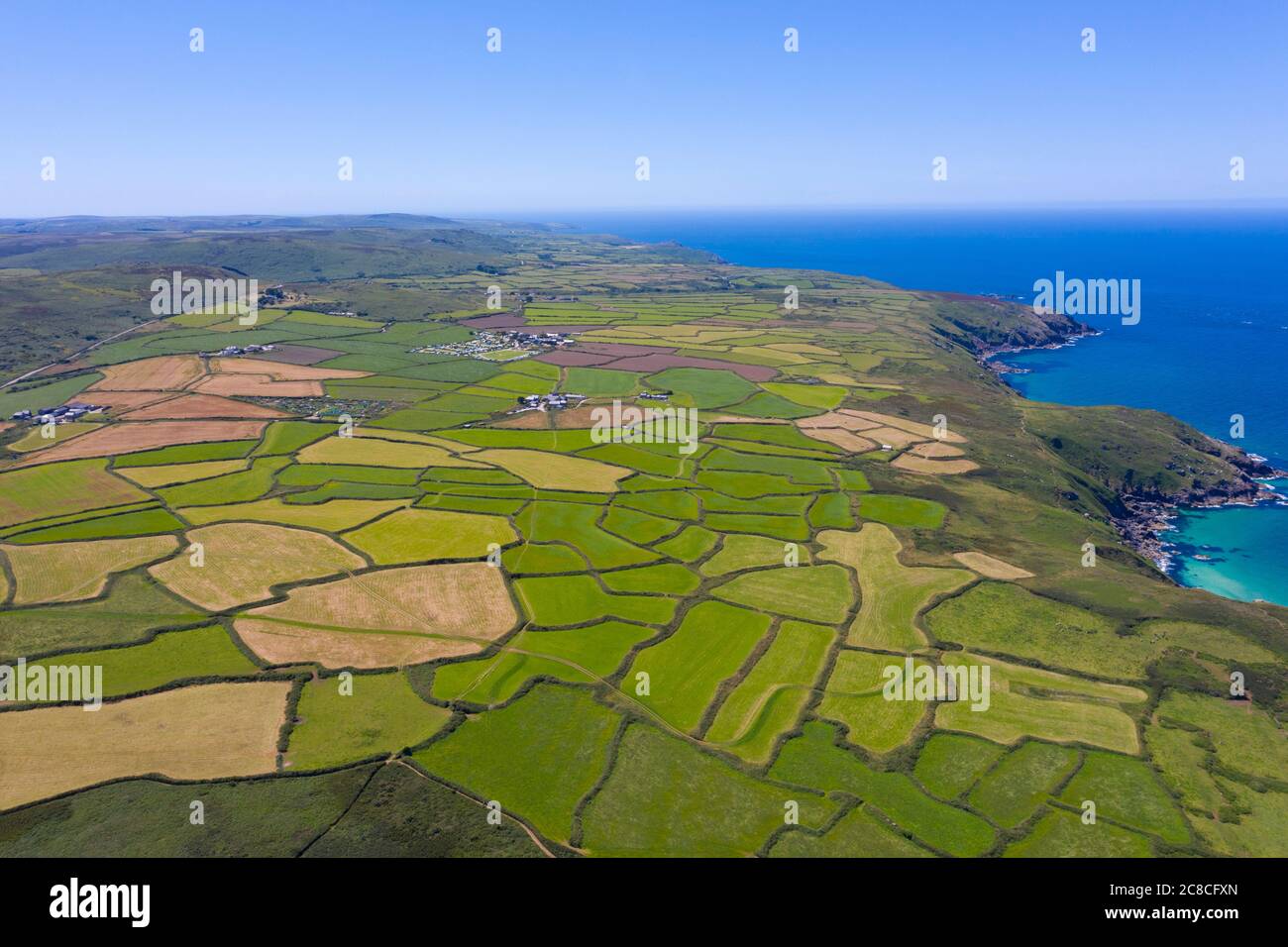 Aerial photograph of St Ives, Cornwall, England, United Kingdom Stock Photo