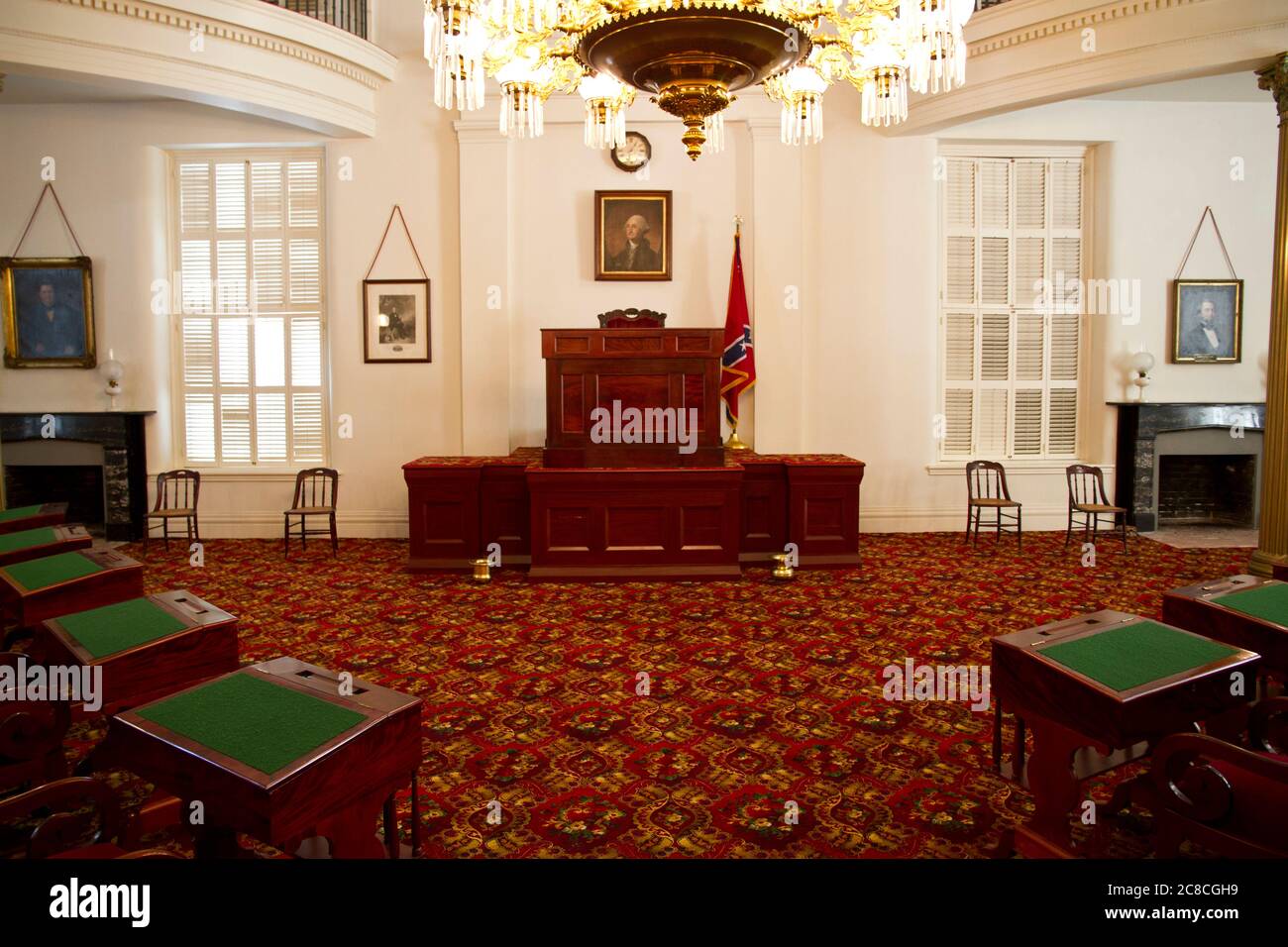 Interior of the Alabama state capitol building, Senate Chamber. Montgomery, AL, USA Stock Photo